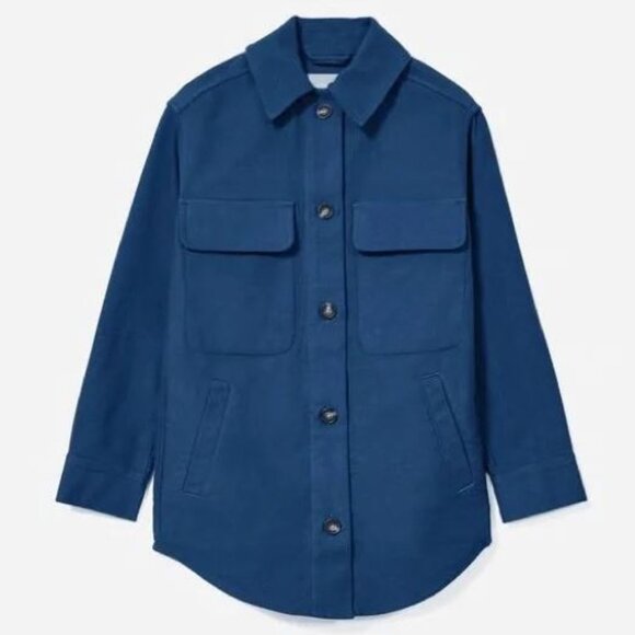 (n/a) Everlane The Oversized Shirt Jacket, Blue (S) - Picture 1 of 7